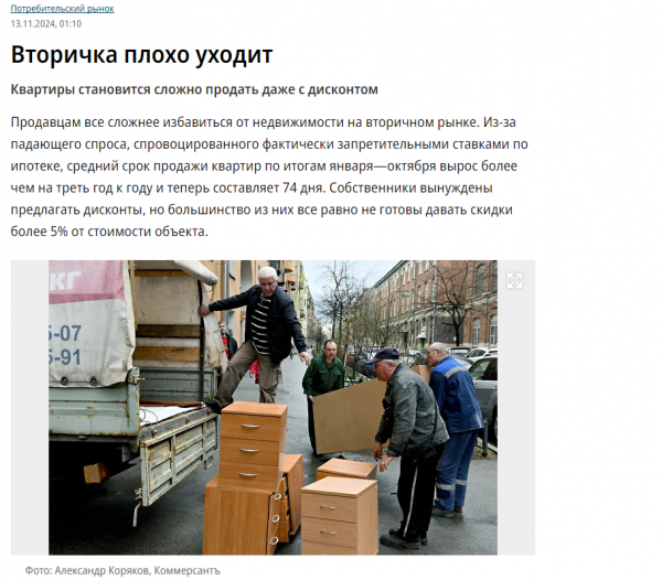 &laquo;Вторичка&raquo; плохо уходит