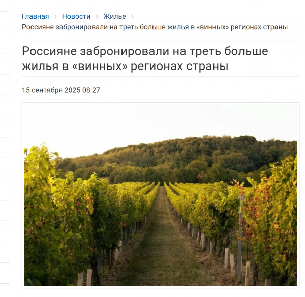 Винный туризм набирает обороты. Источник: «Строительная газета»